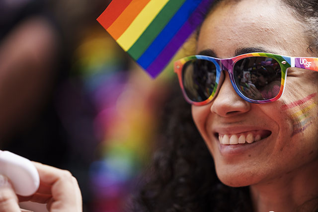 UCSF community members participate in the 2023 San Francisco Pride Parade