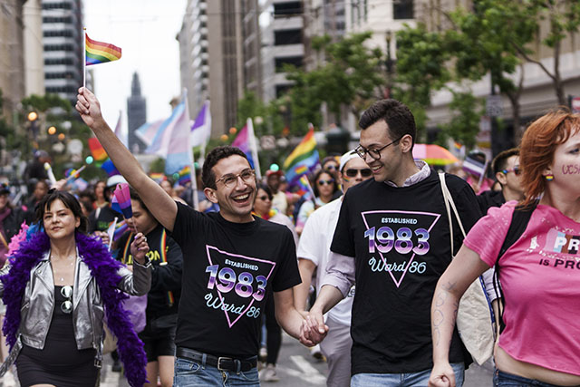 UCSF community members participate in the 2023 San Francisco Pride Parade