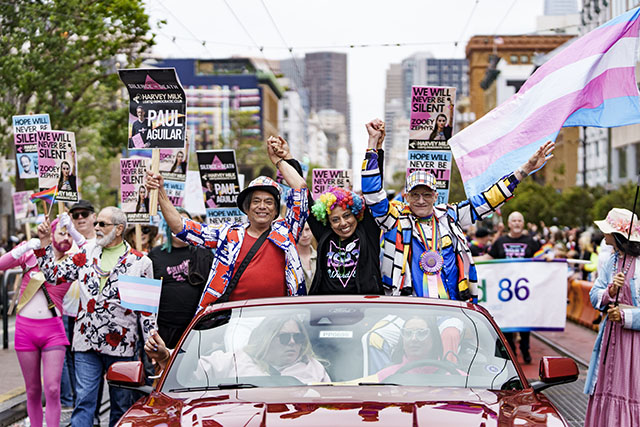 UCSF community members participate in the 2023 San Francisco Pride Parade