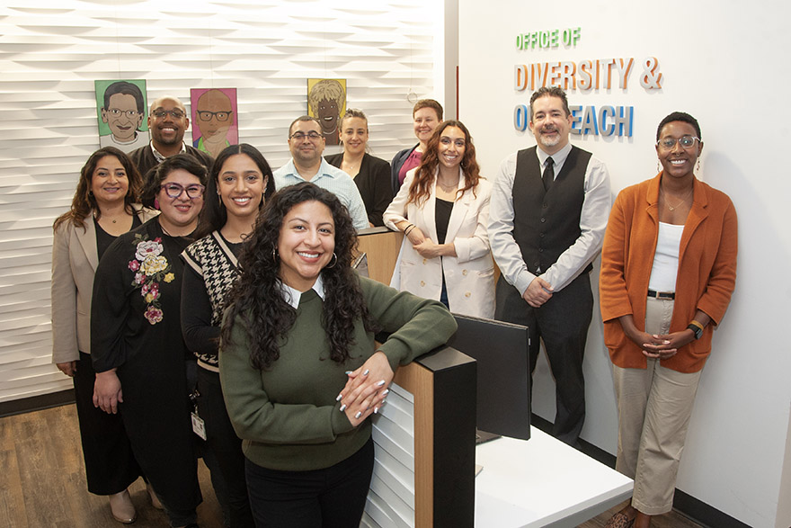 Climate and Belonging staff gather in the Office of Diversity and Outreach